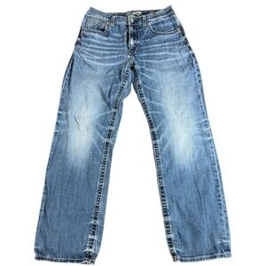 BKE Buckle Men's 32x32‎ Tyler Straight Leg Denim Blue Jeans Distressed Western